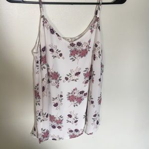 Floral white tank top blouse